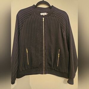Calvin Klein Pinstripe Bomber Jacket Size M